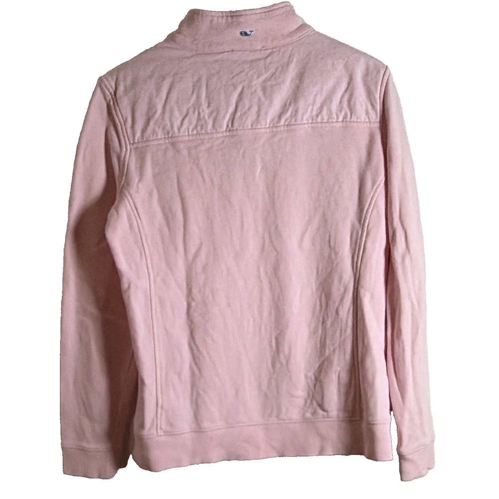 Vineyard Vines Women S Pink Shep Shirt 1/4 Zip Knit Cotton Sweatshirt Logo - Picture 2 of 4